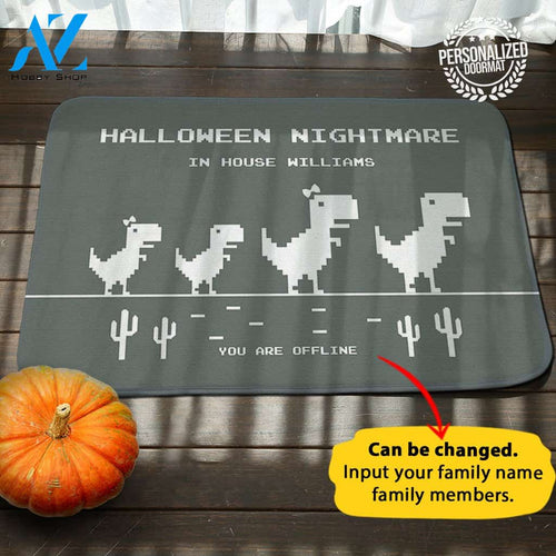 Offline Dinosaur Halloween Personalized Doormat