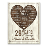 29th Year Anniversary Gift, 29th Wedding Anniversary Gift For Husband, 29 Year Anniversary Gift For Wife