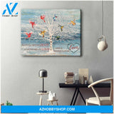 OHCANCAS Family Cardinal Hummingbird Canvas Family and a whole lot of love Wall Art Decor