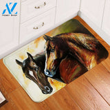 Oil Painted Horse Couple Printed Doormat Home Decor