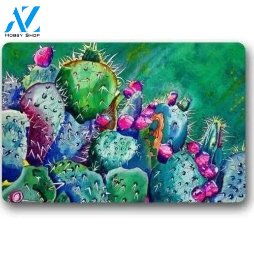 Oil Painting Desert Cactus Doormat Flower Doormat Indoor And Outdoor Mat Entrance Rug Sweet Home Decor Closing Gift Gift For Friend Family Flower Lovers Gift Idea