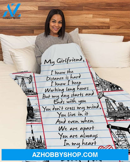 Oilfield Man's Girlfriend Premium Fleece Blanket