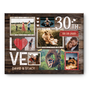 30th Wedding Anniversary Gift, 30th Anniversary Photo Collage, 30th Anniversary Gift