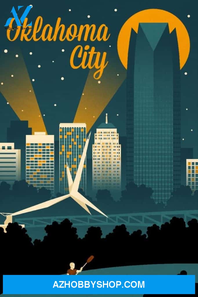Oklahoma City Oklahoma Retro Skyline