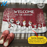 Olaf Frozen Christmas Personalized Doormat