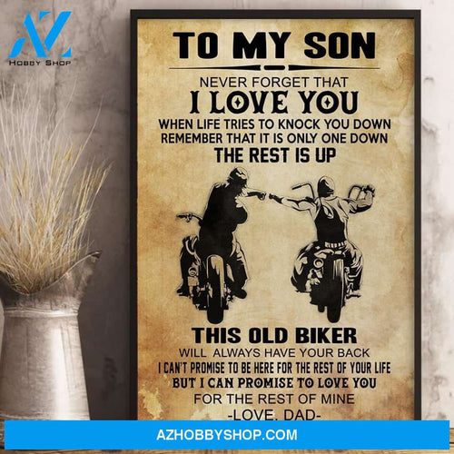Old Biker One Down Canvas Vertical Canvas