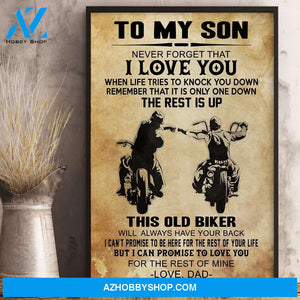 Old Biker One Down Canvas Vertical Canvas