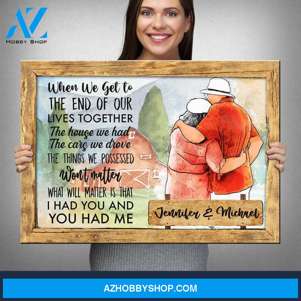 Old Couple Barn Premium Canvas