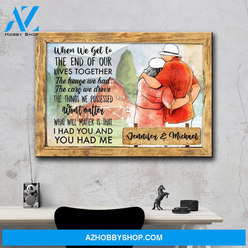 Old Couple Barn Premium Canvas