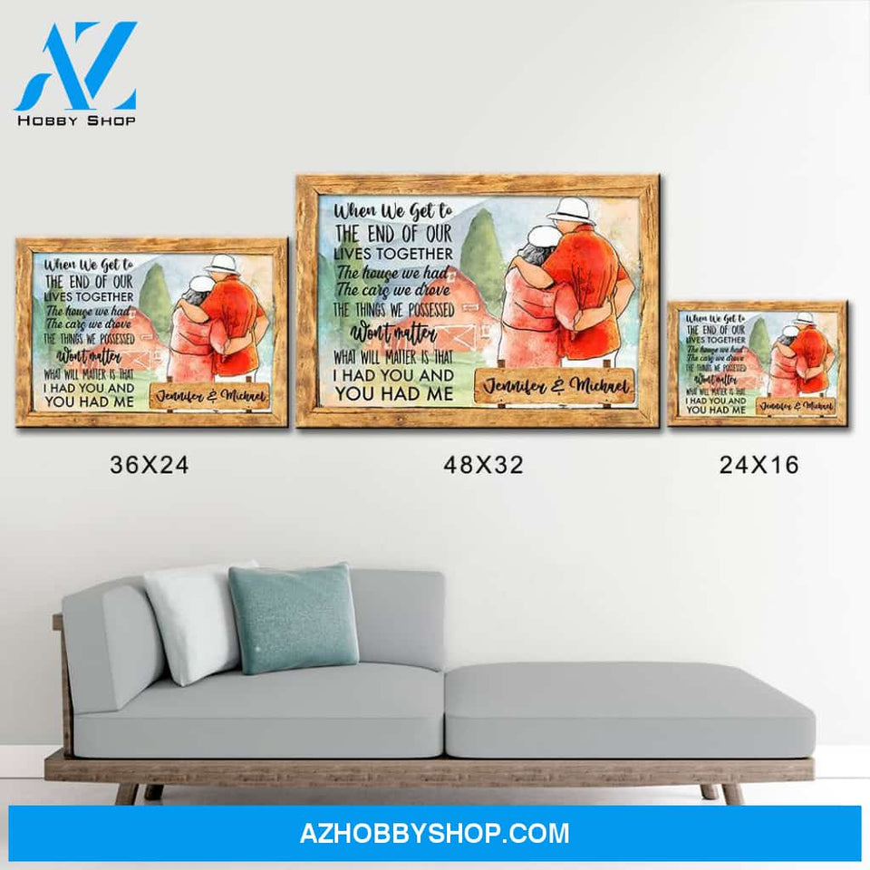 Old Couple Barn Premium Canvas