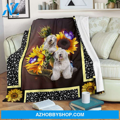 Old English sheep dog Fleece Blanket