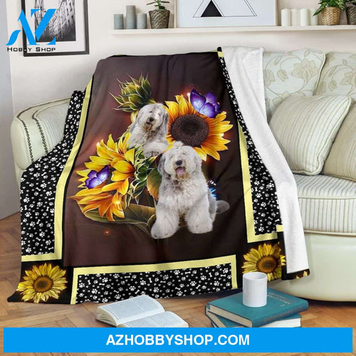 Old English sheep dog Fleece Blanket