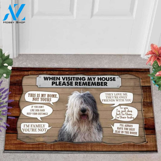Old English Sheepdog 1 Visiting My House Doormat
