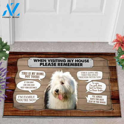 Old English Sheepdog 2 Visiting My House Doormat