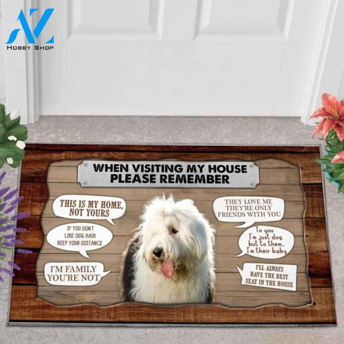 Old English Sheepdog 2 Visiting My House Doormat