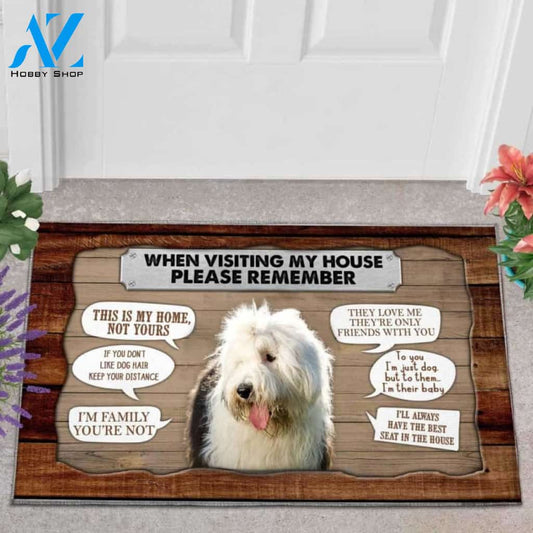 Old English Sheepdog 2 Visiting My House Doormat