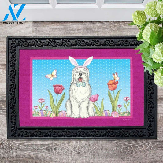 Old English Sheepdog Bunny Ears Doormat