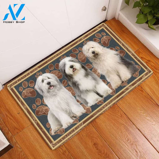 Old English Sheepdog Paw Doormat, Dog Welcome Mat, Funny Welcome Mats for Dogs Lovers