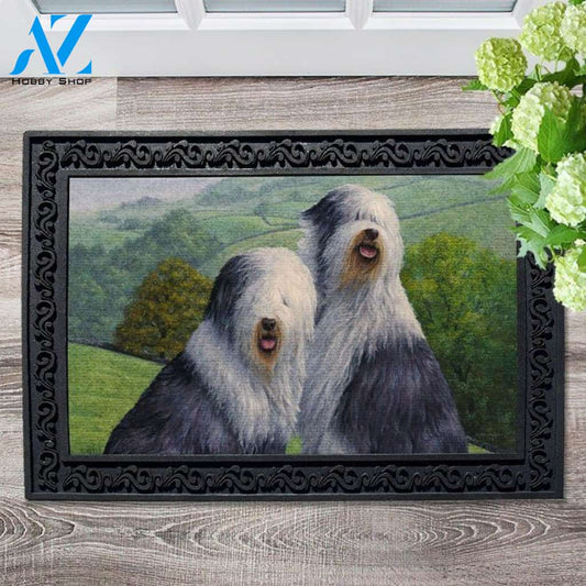 Old English Sheepdogs In The Field Doormat
