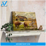 Old Farm and Couple Kissing Cows I wish I met you sooner Wakk Canvas And Poster, Wall Decor Visual Art