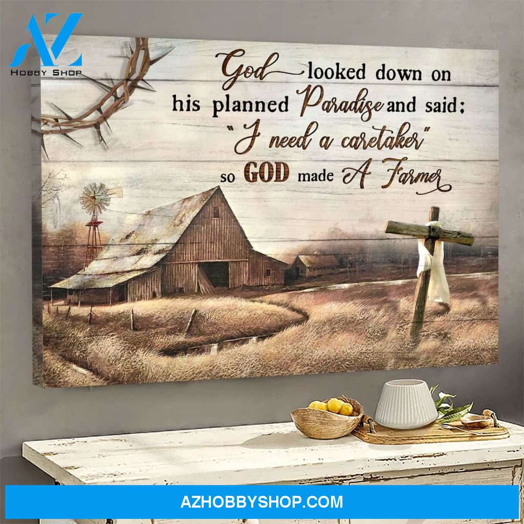 Old farm - God looked down on his planned paradise - Farm Landscape Canvas Prints - Wall Art