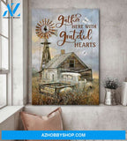 Old farm in field - Gather here with grateful hearts - Farm Portrait Canvas Prints - Wall Art