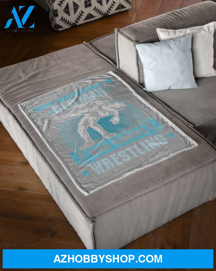 Old Man Wrestling Fleece Blanket Home Decor Bedding Couch Sofa Soft And Comfy Cozy Wrestling Lovers Gift, Gift For Friend Family