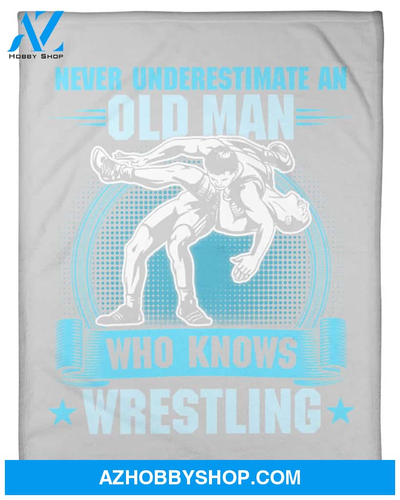 Old Man Wrestling Fleece Blanket Home Decor Bedding Couch Sofa Soft And Comfy Cozy Wrestling Lovers Gift, Gift For Friend Family