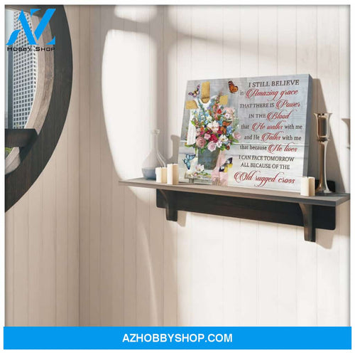 Old Rugged Cross Butterfly Canvas Wall Art Decor