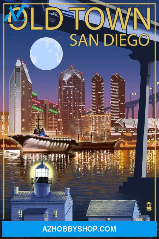 Old Town San Diego California Skyline At Night