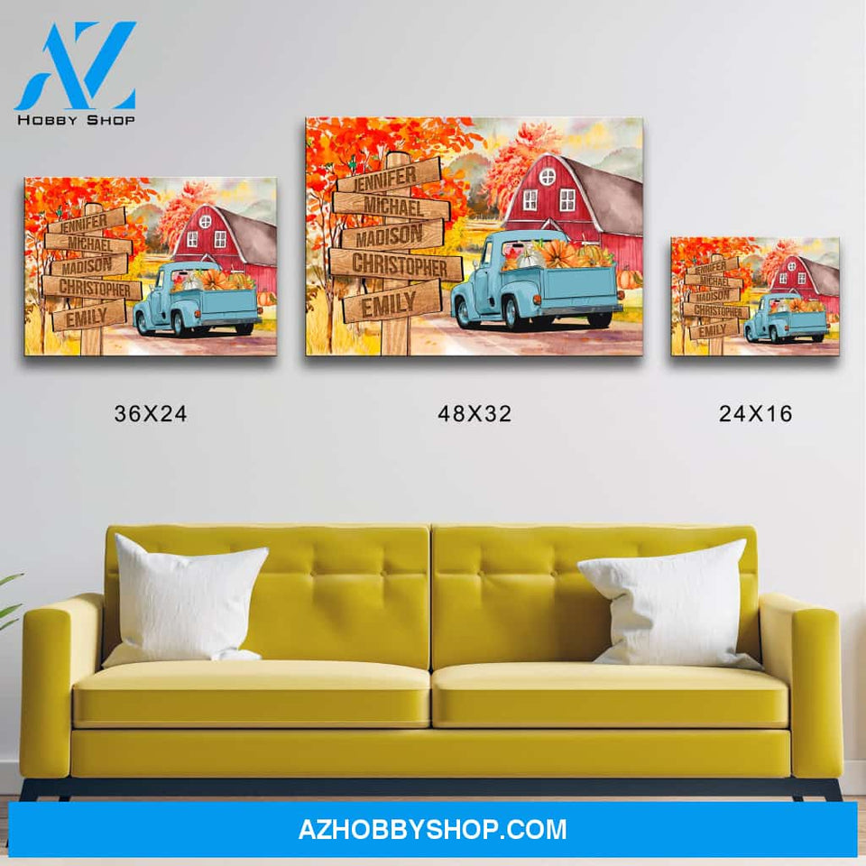 Old Truck Barn Art Multi-Names Premium Canvas