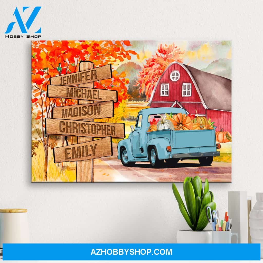 Old Truck Barn Art Multi-Names Premium Canvas