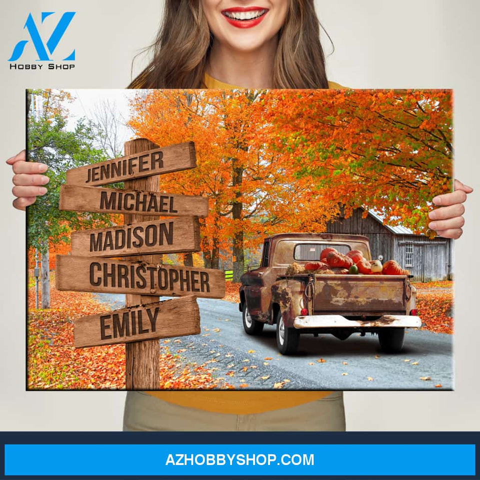 Old Truck Barn 4 Multi-Names Premium Canvas