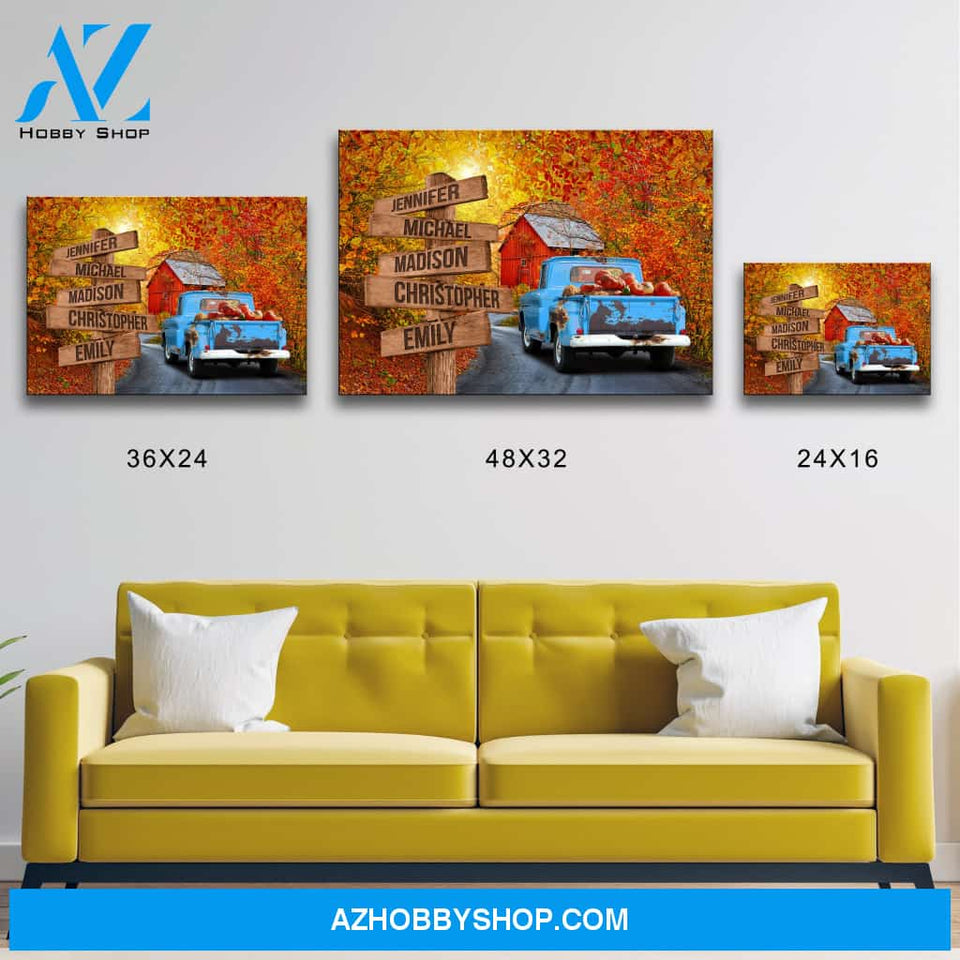 Old Truck Barn 2 Multi-Names Premium Canvas