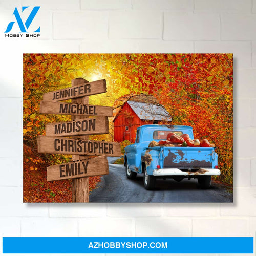 Old Truck Barn 2 Multi-Names Premium Canvas