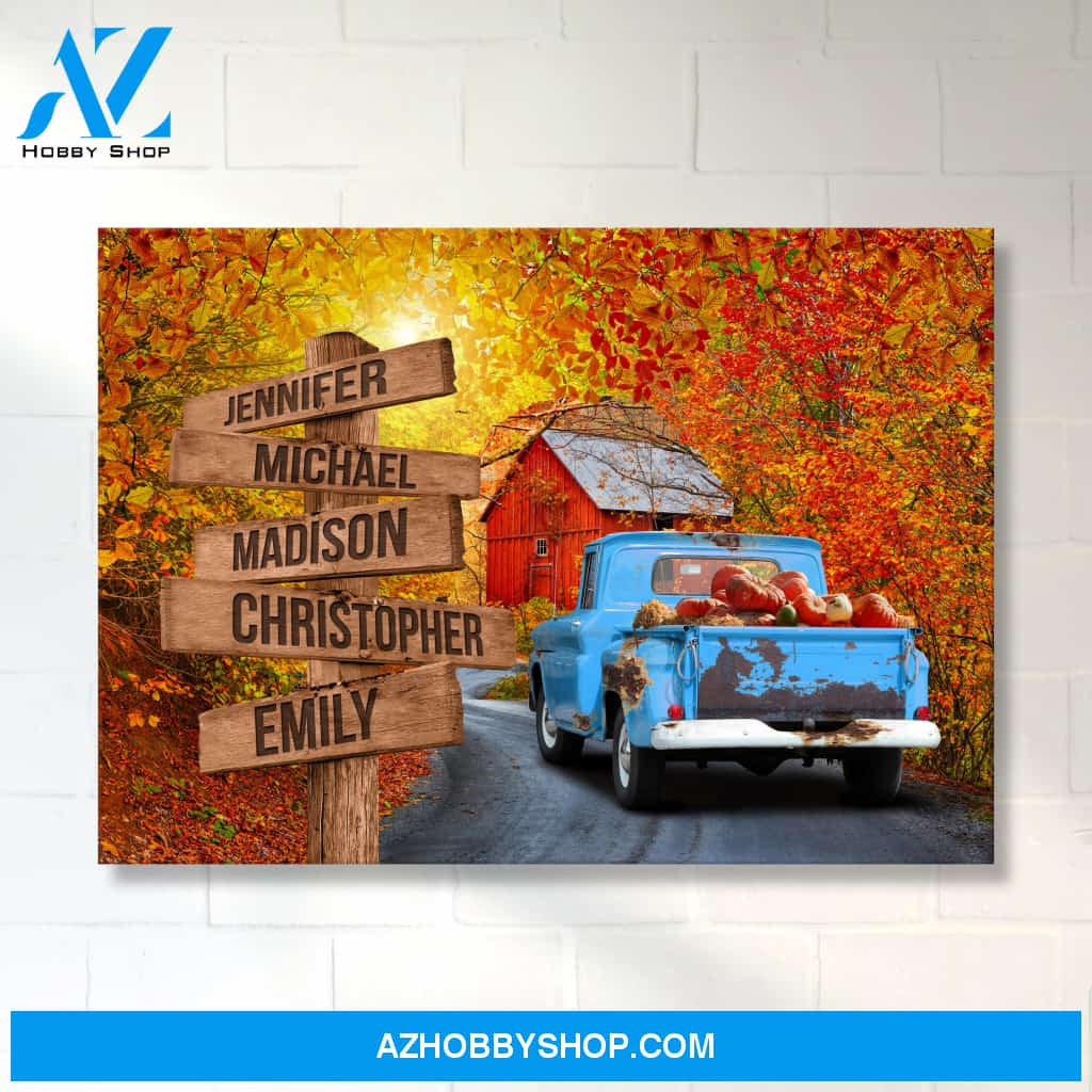 Old Truck Barn 2 Multi-Names Premium Canvas