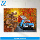 Old Truck Barn 2 Multi-Names Premium Canvas