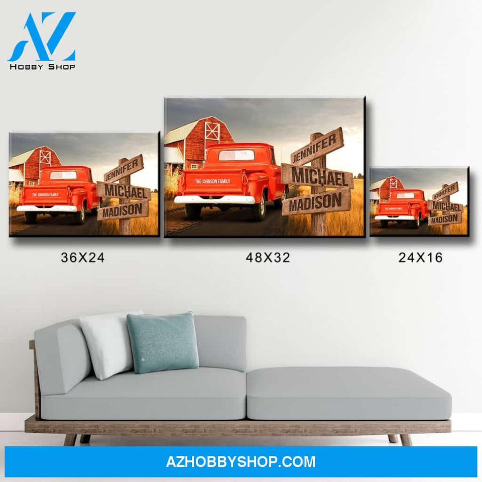 Old Truck Barn Multi-Names Premium Canvas