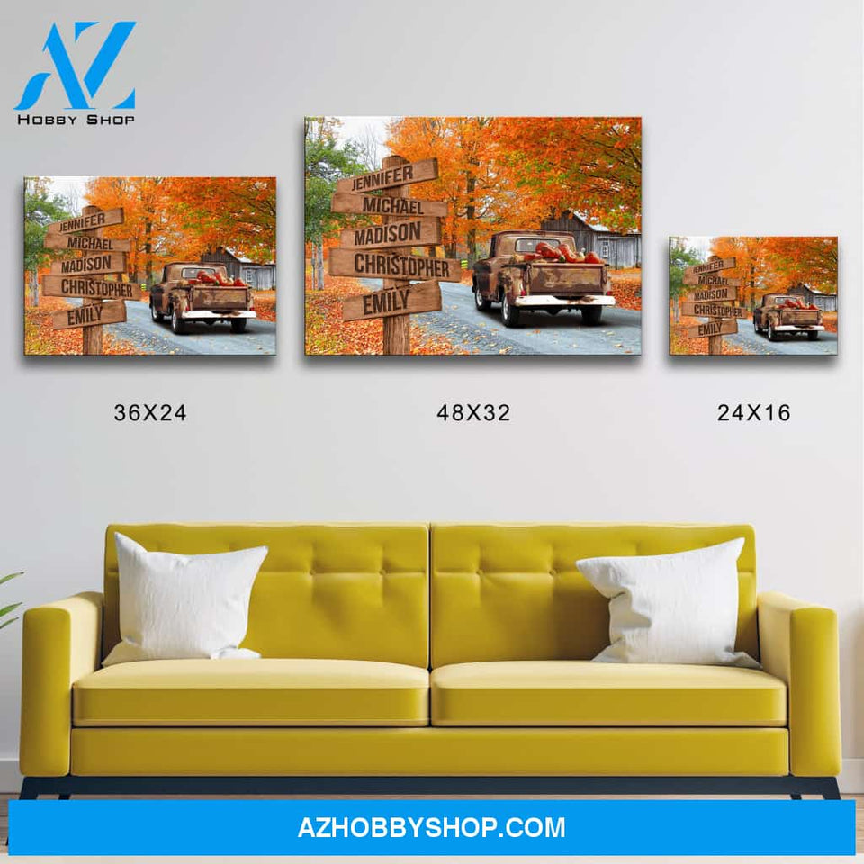 Old Truck Barn 4 Multi-Names Premium Canvas