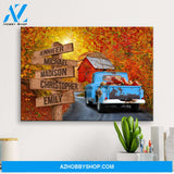 Old Truck Barn 2 Multi-Names Premium Canvas
