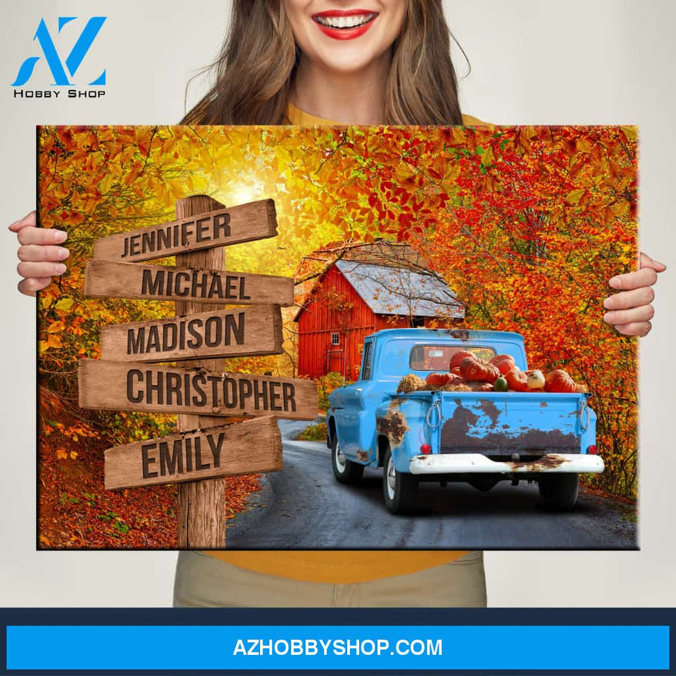 Old Truck Barn 2 Multi-Names Premium Canvas