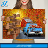Old Truck Barn 2 Multi-Names Premium Canvas