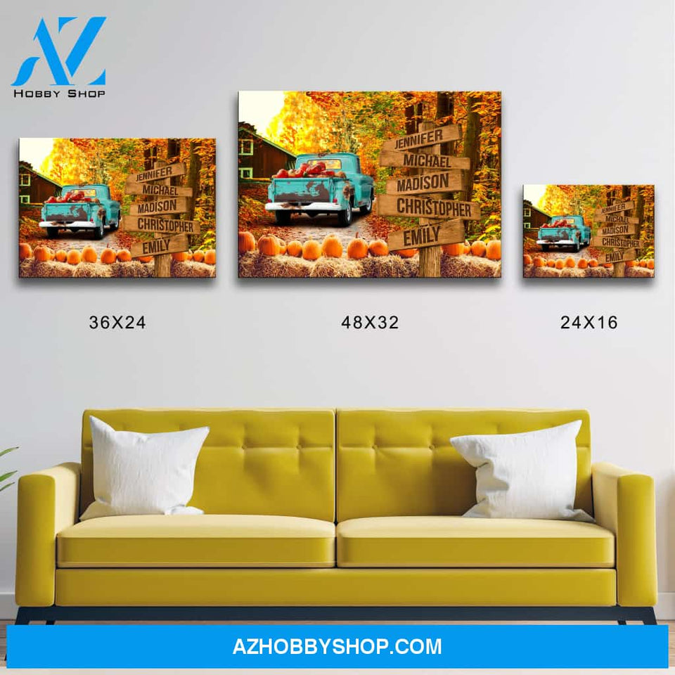 Old Truck Barn 3 Multi-Names Premium Canvas