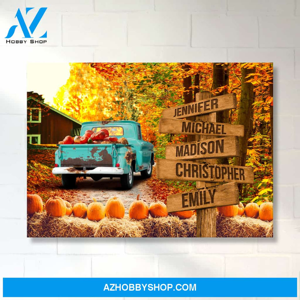 Old Truck Barn 3 Multi-Names Premium Canvas