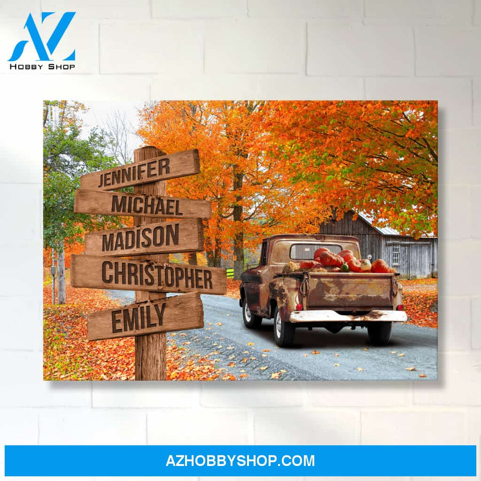 Old Truck Barn 4 Multi-Names Premium Canvas