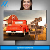 Old Truck Barn Multi-Names Premium Canvas