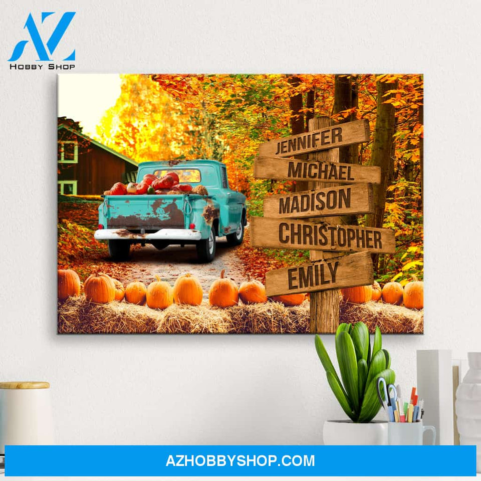 Old Truck Barn 3 Multi-Names Premium Canvas