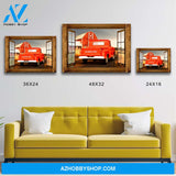 Old Truck Barn Window Premium Canvas