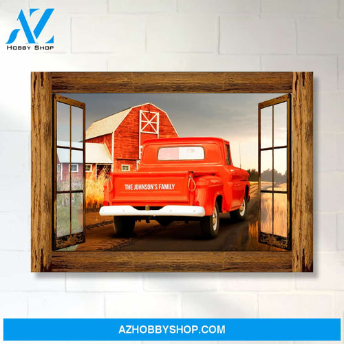 Old Truck Barn Window Premium Canvas