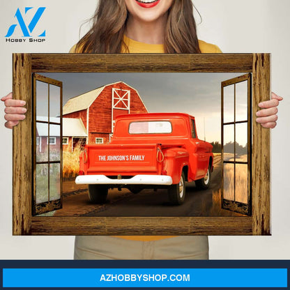Old Truck Barn Window Premium Canvas